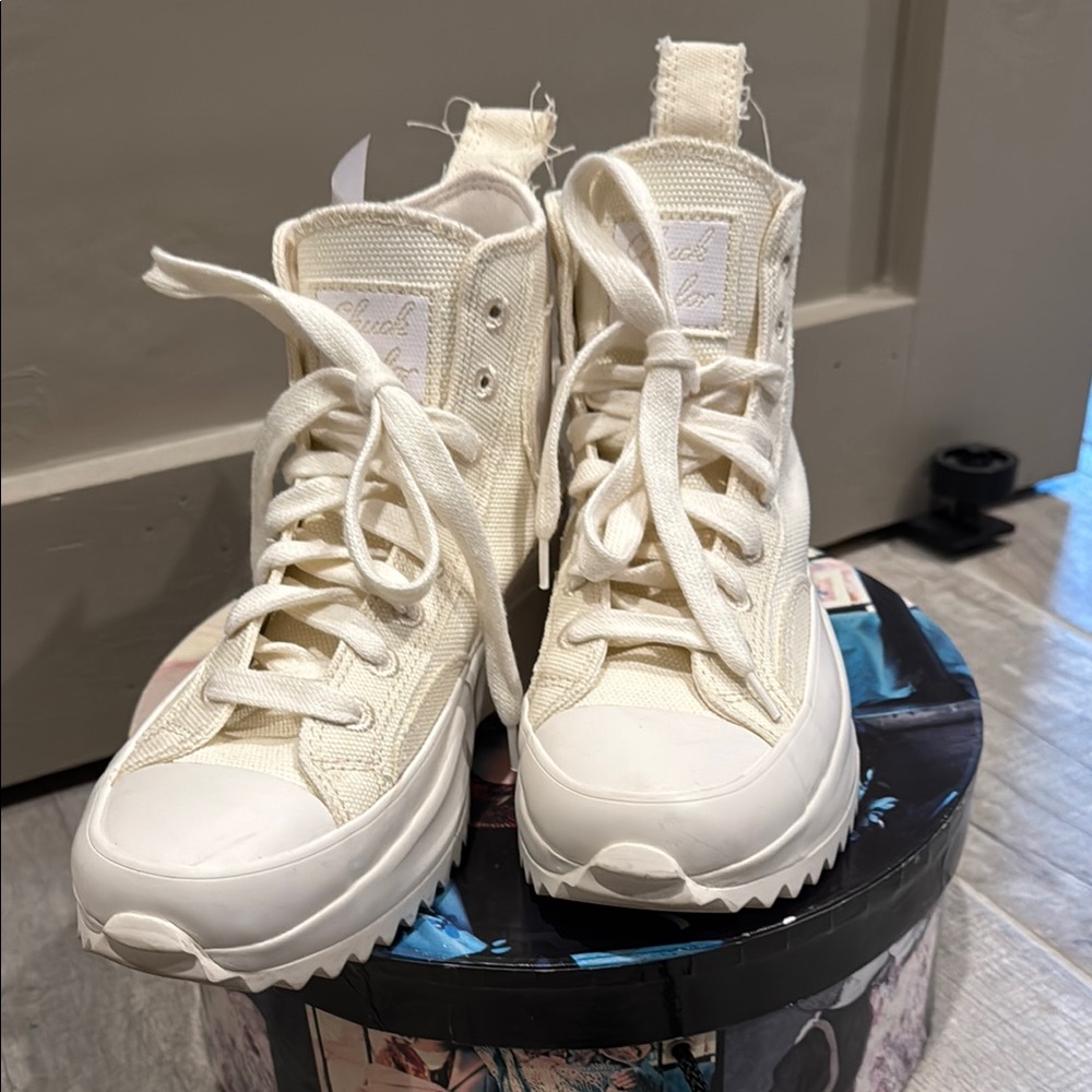 Cream High-Top Sneakers